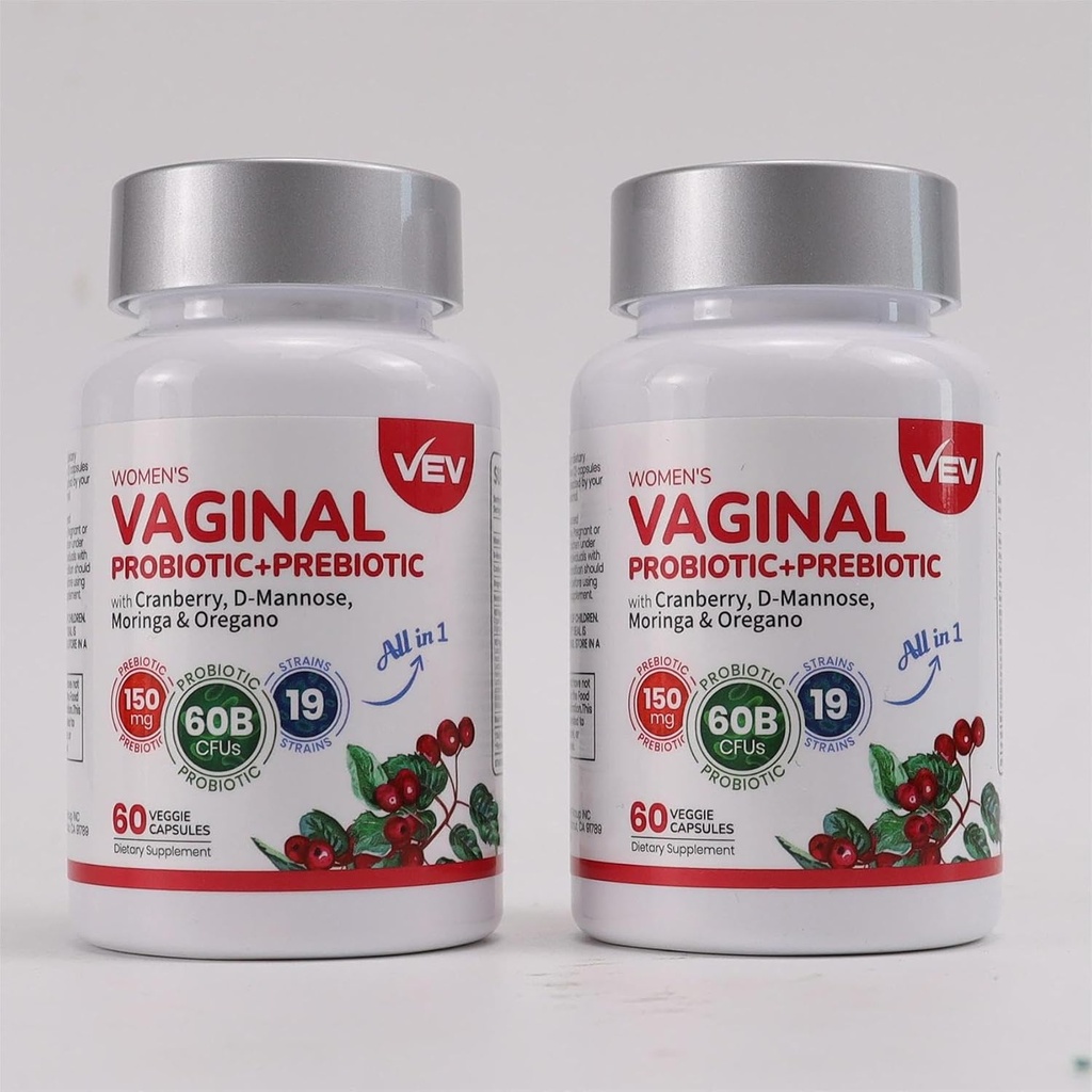 VEV Kvinder Probiotika + Prebiotika, Tranebær, D- Mannose, 120 Kapsler