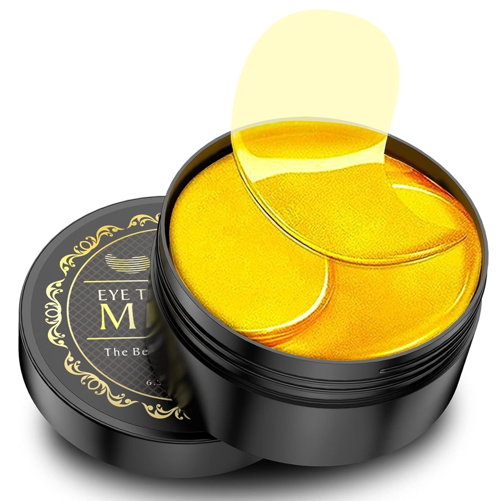 24K guld under øjet Patches - 60 Pack til Puffy Eyes, mørke cirkler, poser og rynker med Collagen & Hyaluronsyre