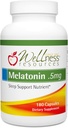 Wellness Resources 0,5 mg Melatonin kapsler - Natural Sleep Support - Gluten Free Sleep Aid, Konserveringsfri, Third- Party Testet, Ingen Tilføjet Sugars Dye Free, 180 Kapsler