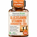 Glucosamin Chondroitin med vitamin D3 2000IE - FSA Støtteberettigede fælles Kosttilskud til mænd og kvinder - Fælles sundhed, hårnegle, ben sundhed & komfort med MSM, Vit D, bromelain & Boswellia - 120 tabletter