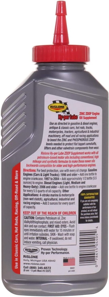 Rislone Hy- per Lube ZDDP Supplement - 11 oz. (Pakning med 2)