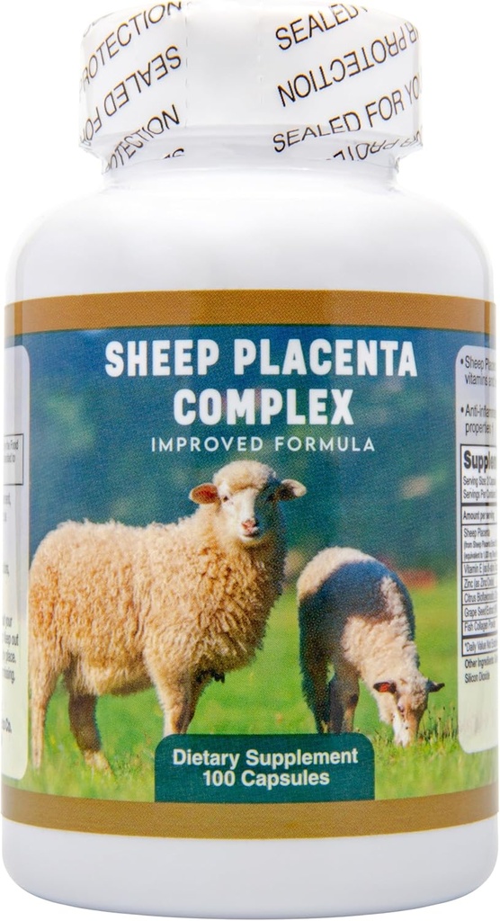 8 x Får Placenta Complex 100 kapsler, Gør i USA, FRESH, Nyt produkt Godt produkt!!