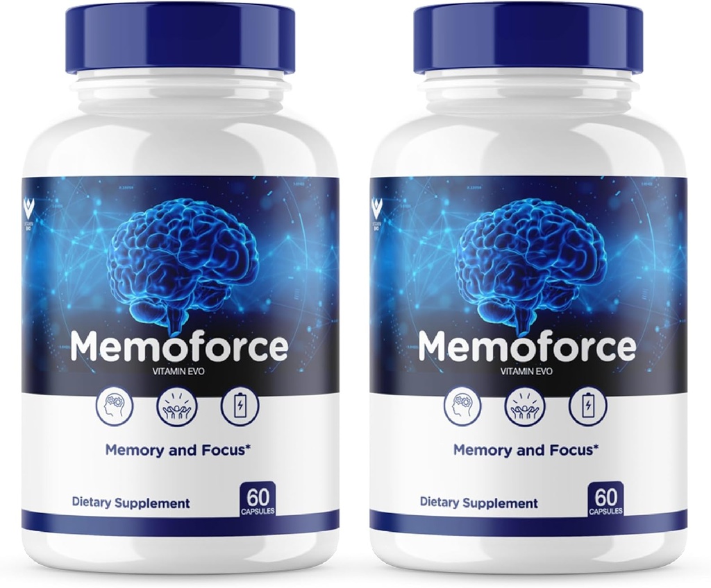 (2 Pack) Memoforce Pills, Memo Force Supplement, Memoforce Cognitive Health, MemoForce Memory Capsules, MemoForce Advanced Formel, MemoForce Brain Support, Focus Memo Force Tablets, (120 Caps)