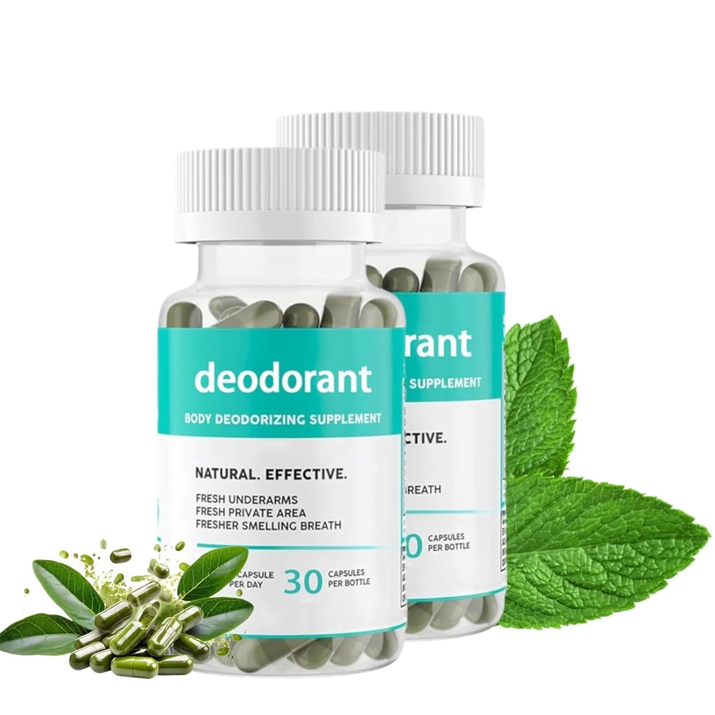 Legemsdeodoriserende supplement, Legemsdeodorant kapsler, Legemsdeodorant supplement til kvinder, 30 kapsler (2)