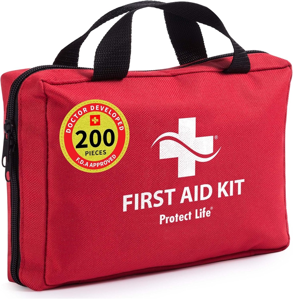 Beskyt Life Business Førstehjælp Kit, Nødhjælp Kit til kontor indstilling, Medicinsk Kit Supplies, Førstehjælp Kits til virksomheder, Skole & kommerciel brug - 200 stykker
