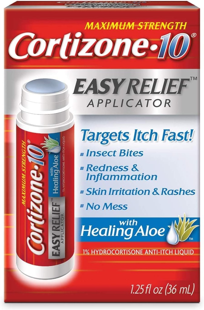 Cortison 10 Easy Applcto Størrelse 1.25z Cortison 10 Easy Relief Applikator med Healing Aloe 1.25oz