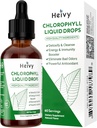 Heivy Chlorophyll Liquid Drops, Liquid Chlorophyll Supplement, Chlorophyll Drops for Internal Deodorizer, Radiant Skin, Detox, Antioxidant, Immune Support, Gluten Free, Natural Flavored - 2 FL OZ