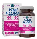 Vital Planet - Vital Flora kvinders daglige probiotiske 60 Millioner CFU, 60 Diverse Strops, 7 Organic Prebiotics, Vaginal og immunforsvar, Bloating, fordøjelsesmæssige sundhed Probiotika til kvinder 60 Kapsler