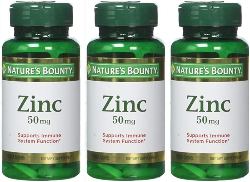 Nature 's Bounty Zink 50 mg Caplets 100 ea (pakke med 3)