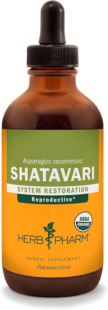 Herb Pharm Certified Organic Shatavari Liquid Extract til kvindelig reproduktiv systemsupport - 4 Ounce