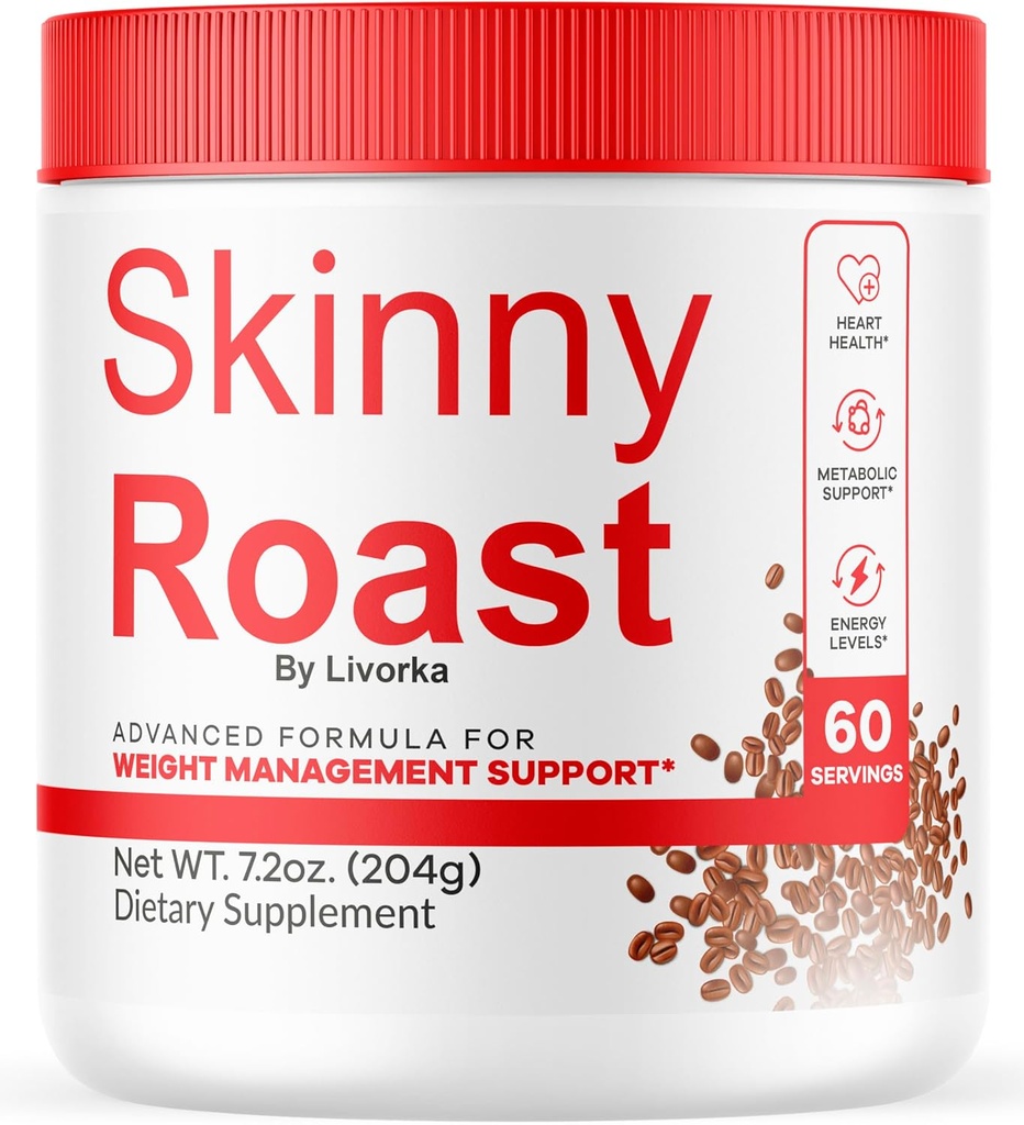 Skinny Roast - Skinny Roast Coffee Advanced Formel, Official SkinnyRoast Organic Powder, supplement support sund livsstil - Premium Natural Formel, 60 Servering til 1 måned