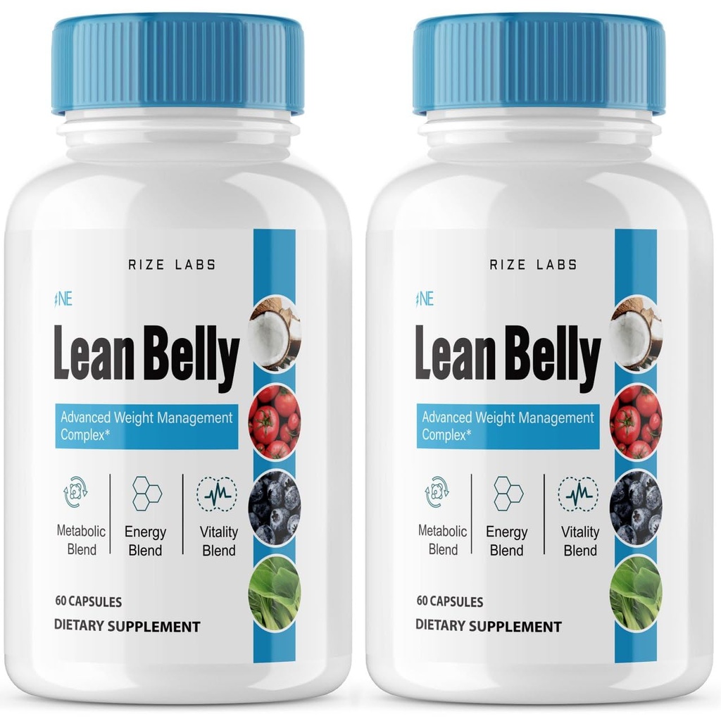 rize labs (Pack of 2 Lean Belly Juice Powder Capsules, Juice Formel Pills for Advanced Weight Loss, Superfood Supplement til Cleanse og Detox, Anmeldelser (120 Kapsler)