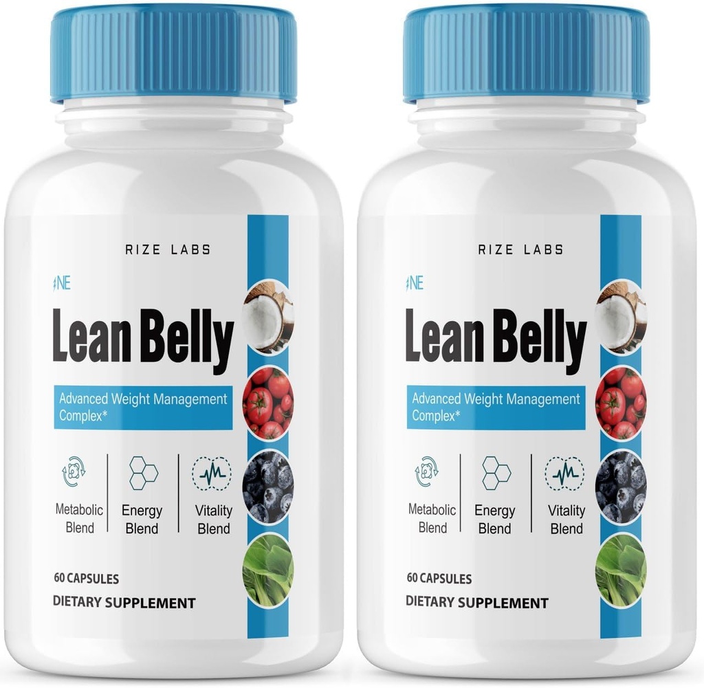 rize labs (Pack of 2 Lean Belly Juice Powder Capsules, Juice Formel Pills for Advanced Weight Loss, Superfood Supplement til Cleanse og Detox, Anmeldelser (120 Kapsler)