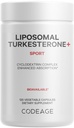 Kodeage Turkesterone Supplement, 4-måned Supply, Hydroxypropyl- β- Cyclodextrin, Liposomal Levering, Sport, Pre & Post- Workouts, Ajuga Turkestanica, Vegan, Gluten- Free, Non-GMO - 120 Kapsler