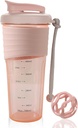 Protein Shaker Flaske, Sport Blender Flasker til Protein Blandinger med Whisk Ball, Mixer Flaske, Bærbar Pre Workout Whey Protein Drikke Shaker Cup Budding Midnat Pink