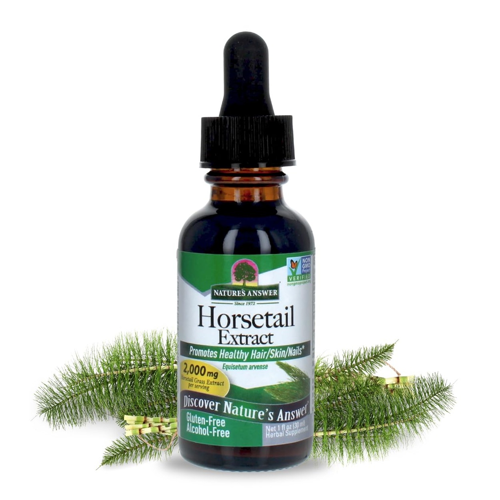 Naturens svar Alkohol- Free Horsetail Herb Extract Supplement, 1- Fluid Ounce Note 124; Hår, hud, & Nails Support