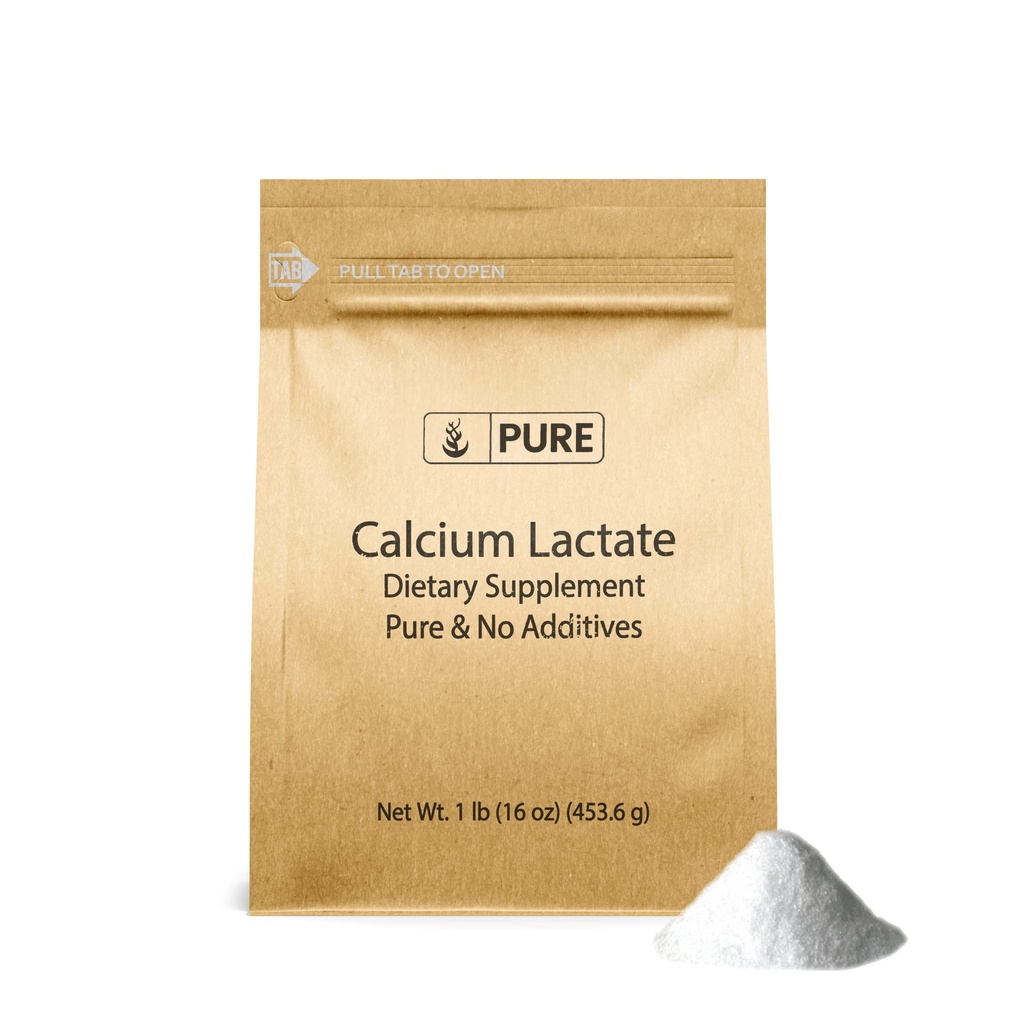 Pure Original Ingredienser Calciumlactat (1lb) Calciumsupplement, elektrolyt, non-GMO