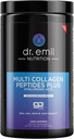 DR. EMIL NUTRITION Multi collagen peptider pulver - 20g af Unflavored hydrolyseret collagen protein pulver med hyaluronsyre til hår, hud, negle og joints - 15 Serveringer