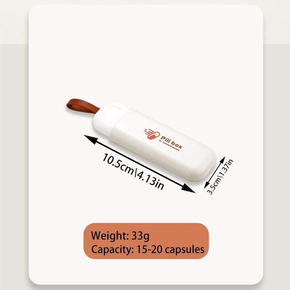 2 stk Travel Pill Arrangører, BOSOIRSOU Daily Pill Box, Dag Pill Dispenser, Pill Case, Travel Medicine Organizer, Pill Containers for Vitaminer Fish Oliils Supplement