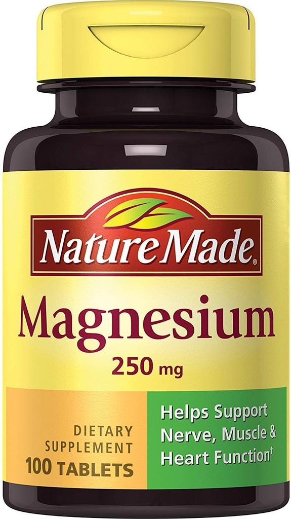 Nature Made Magnesium 250 mg Tablets 100 ea (pakke med 5)