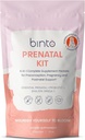Binto Prenatal Kit - 4-in-1 Kosttilskud til sund mor og barn - 30 dages forsyning - Multivitamin, Probiotika, Jern, DHA, Metyleret Folat & Folinsyre - Non- GMO, Gluten- fri, Vegetar