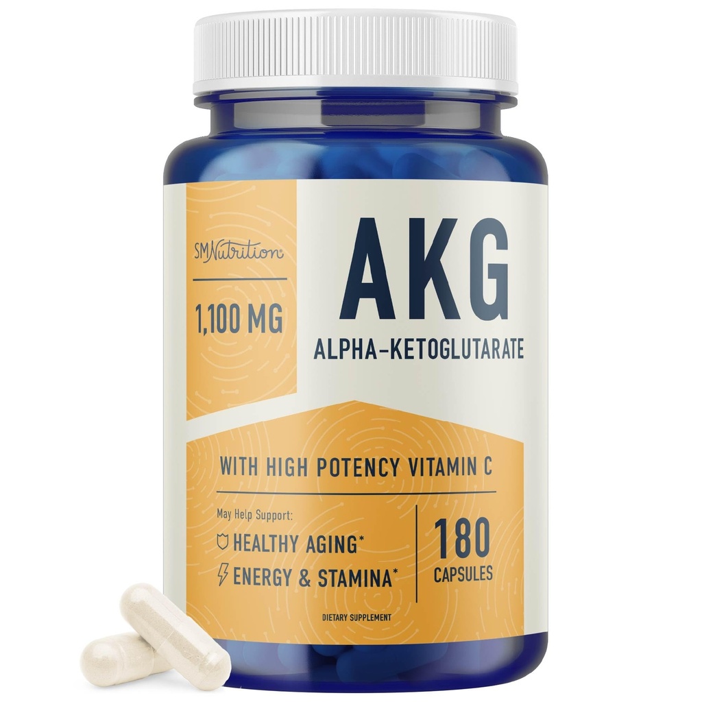 AKG Supplementér 124; 1,100MG Per Serving C124; 180 Kapsler C124; Alpha Ketoglutarat Med Calcium + vitamin C