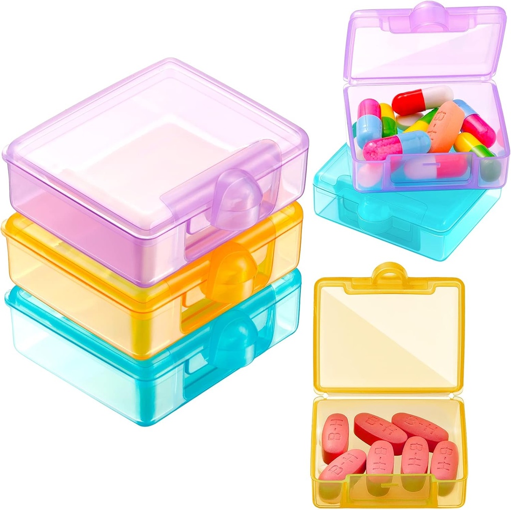 6 Pakker Pocket Tiny Pill sag Single Daily Small Pill Container Travel Medicine Holder Cute Portable Personal Medicine Dispensers Organizer for Purse Pills Vitamin Kosttilskud (Orange / Purple / Green)