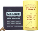 Joint Relief & Sleep Set Note 124; Sleep & Joint Support med Melatonin, Ashwagandha, Tamaflex ® Turmerisk, og Pea Buddy 124; Restaured Sleep & Joint Supplements Pack