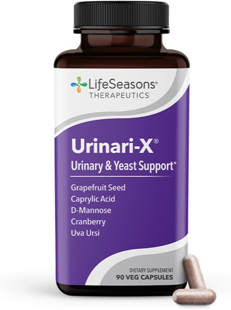 Urinari- X - Urinary Tract Support - Hurtig fungerende UTI Relief - Vitamin supplement til sund blærer funktion & Immunitet - D- Mannose, Tranebær, Captape Acid, Uva Ursi & Grapefrugt - 90 kapsler