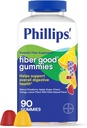Phillips 'Fiber Good Gummies, Supplement med Inulin til voksne og børn, Frugt Smaget Daglige Gummies, 4g Prebiotic Fiber Per Serving, 90 Greve