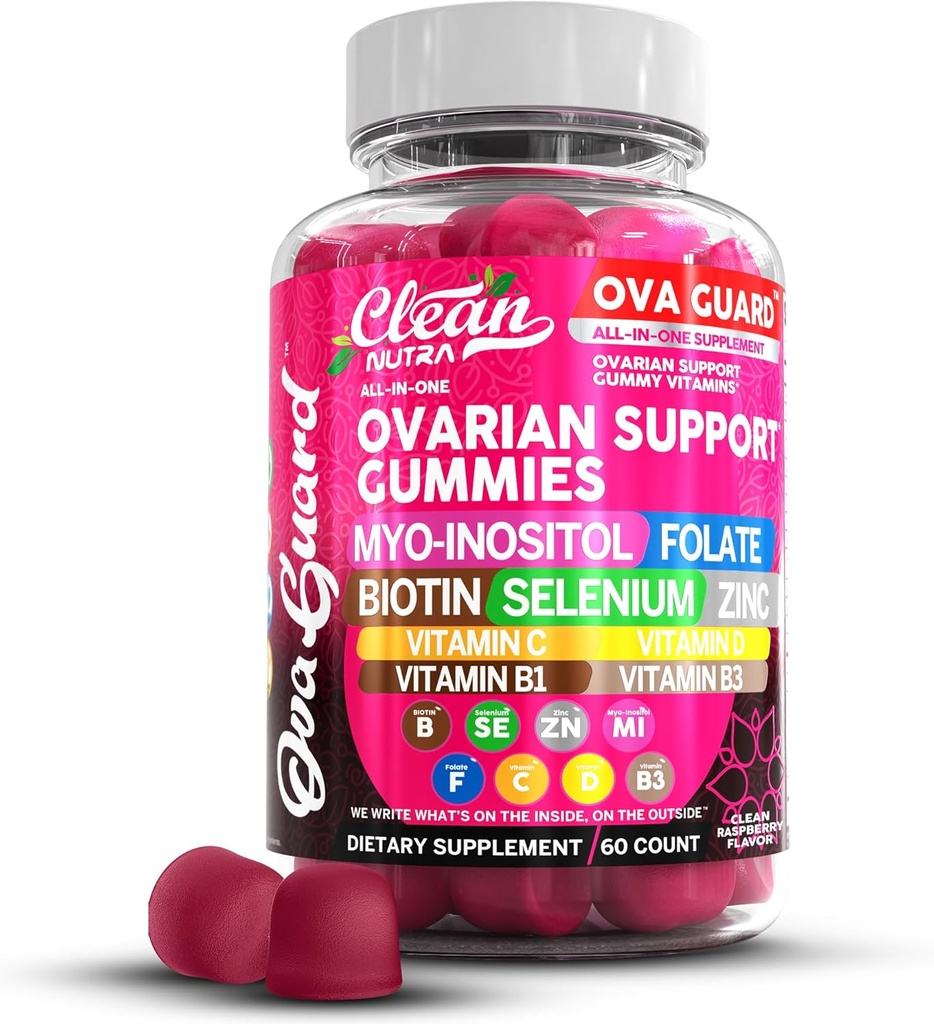 Rene nukleosteroider Ovarie Health Support; Myo- Inositol & D- Chiro Inositol Gummies