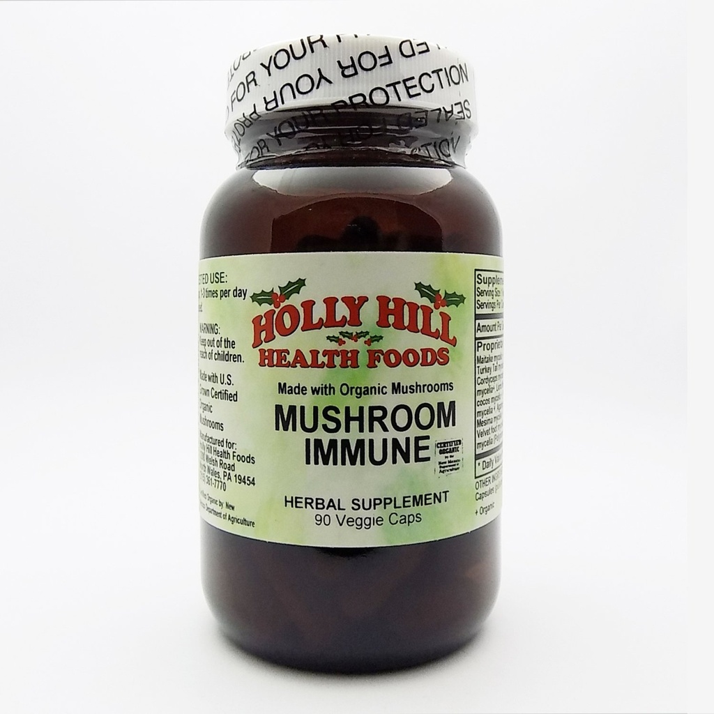 Holly Hill Health Foods, Mushroom immun, 90 vegetariske kapsler