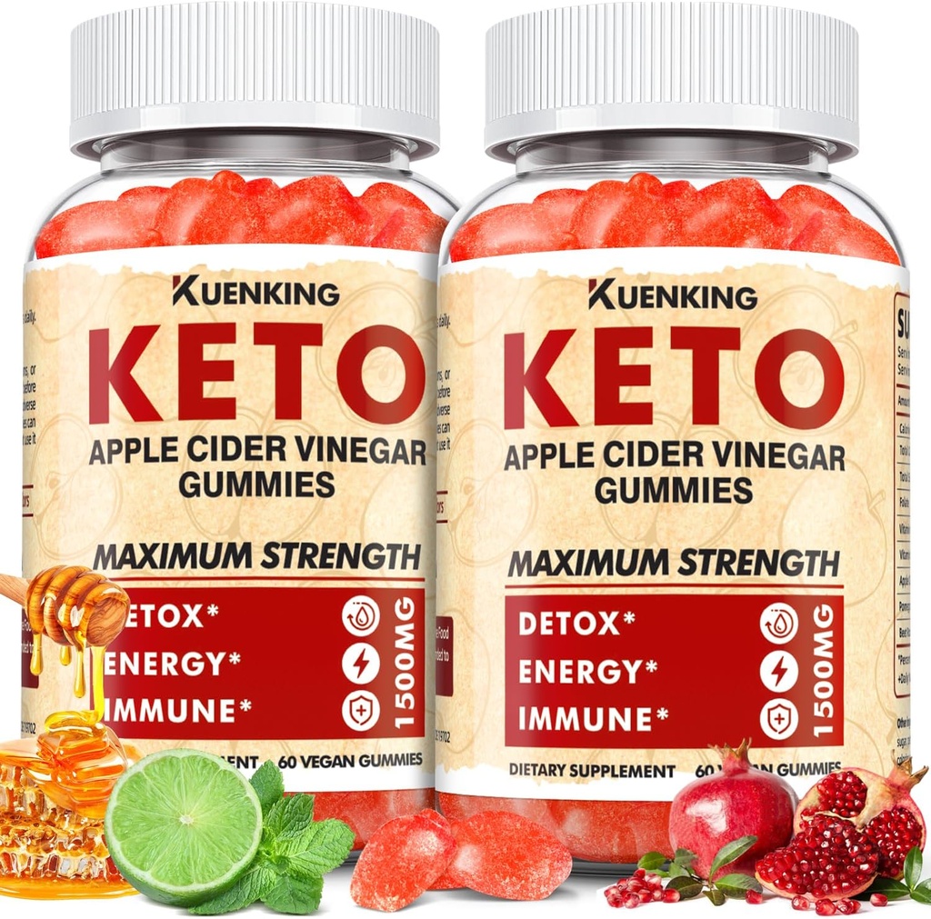 Keto ACV Gummies - Apple Cider Vincils med mor, Metabolisme Support - med vitamin B6 & B12 - Vegan, non-GMO - Understøtter daglige wellness - 120 Greve