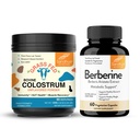 Sandhu 's Pure Bovine Colostrum Powder supplement til mennesker & berberine HCL Supplement 500mg per kapsel124; Understøtter immunforsvar, Gut, Muscle & Sund Energy Levels