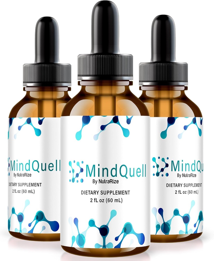 NutraRize (pakke af 3 MindQuell Drops, All- Natural Support Formel, Premium supplement til støtte fokus og koncentration, Officiel Mind Quell Gotas anmeldelse (90 Servere)