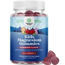 Kids Magnesium Gummies - rolig afspænding Mg Citrate supplement med Raspberry Flavor - rolig Magnesium supplement til nerve sundhed muskler & sund hjerte støtte - Mag Citrate Gummies - 90 Count Pack