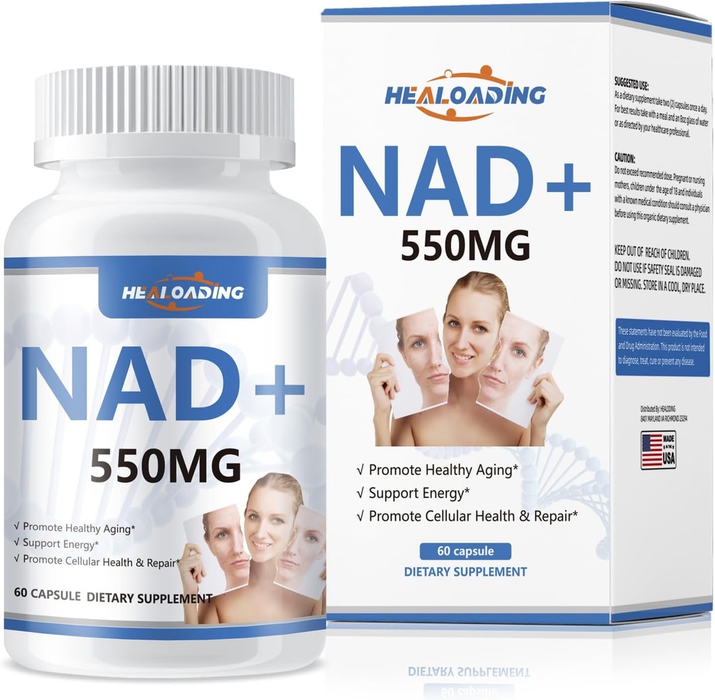 NAD Supplement liposomal for women: NAD + Supplement med Resveratrol 550MG Support Cellular Reparation Support Energy og sund aldring