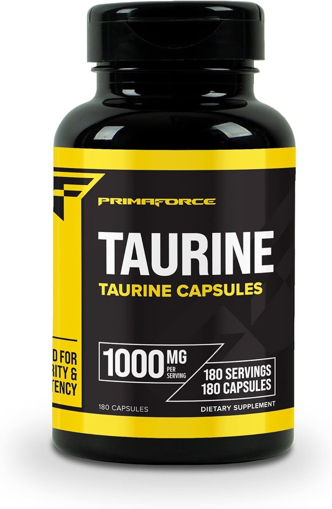 Primaforce Taurine 1000mg kapsler, 180 Caps, Non- GMO & Gluten Free Supplement