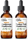Wild & Organic Cordyceps Mushroom Tinktur 2 fl oz & Tyrkiet Tail Mushroom Tinktur 2 fl oz