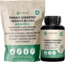 Panax Ginseng & Ginkgo Biloba Supplement for energi, Focus & Brain Health