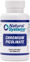 Chrom Picolinate 200 Mcg 100 tabletter af naturlige systemer - Chrom Kosttilskud til aktiv livsstil - Excellent Absorption Chrom Supplement - Ikke sukker Chrom kapsler