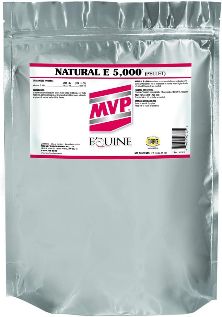 Naturlig E 5.000 (7,5 lb) Naturlig form af E-vitamin for bedre biotilgængelighed for heste