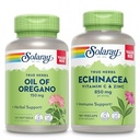 SOLARAY Oil of Oregano Softels and Echinacea, VIT C & Zink immunsupport Supplement - Oregano Oil and Echinacea Capsules w / Vitamin C 500mg Plus Bioflavonoider, Vegan, 60- Day Garanti, 120ct / 180ct