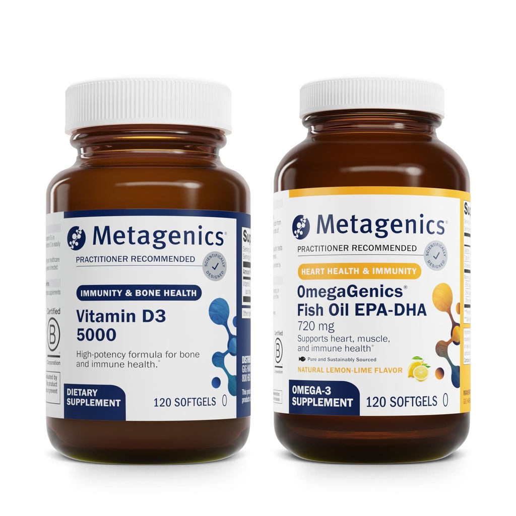 Metagenics Bundle - D3 5000 & EPA- DHA 720- 120 Softgels af D3 5000 for immunforsvar, ben & hjerte sundhed * - 120 Softgels af EPA- DHA 720 for hjerte, muskel- og immunsystemet sundhed *