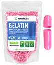 XPRS Nutra Størrelse 4 Tomme kapsler - 100 Tomme Gelatine kapsler - Piller gør det selv Capsule Fyldning - Pure Bovine Pille Gel Caps (Pink)