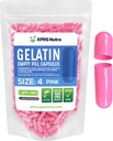 XPRS Nutra Størrelse 4 Tomme kapsler - 100 Tomme Gelatine kapsler - Piller gør det selv Capsule Fyldning - Pure Bovine Pille Gel Caps (Pink)