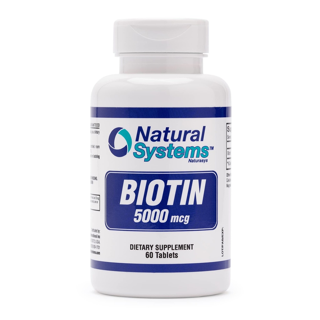 Biotin 60 tabletter 5000 mcg af naturlige systemer