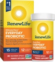 Renew Life Everyday Probiotic Capsules, Daily Supplement Understøtter urinære, fordøjelses- og immunsundhed, L. Rhamnosus GG, Dairy, Soy og Gluten- Free, 15 milliarder CFU, 30 Greve