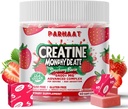 Creatin monohydrat Chews Complex 6400mg for mænd og kvinder -Advanced Formel W / L- Taurine + Vitamin B12, Sukker Free Chewable Supplement, 60 Strawberry Softchews