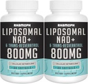 Liposomal NAD + 800 mg med Trans- Resveratrol 300 mg, Max Absorption, Faktisk NAD + Boosting supplement til sund aldring, cellular energi, DNA reparation, lang levetid - 120 Softgels